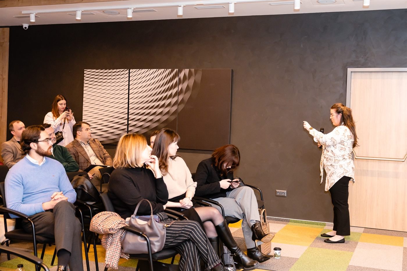 Speaker interacting with the audience